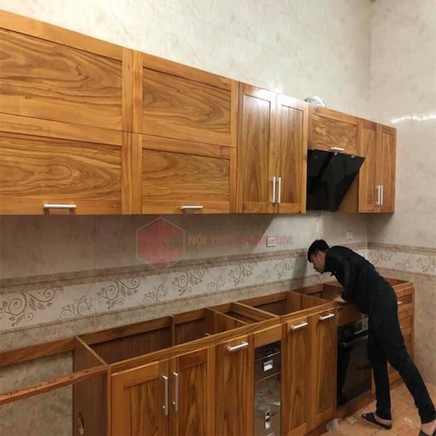 Tủ bếp gỗ sồi Mỹ TBSM 013