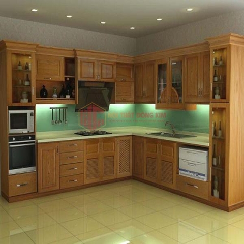 Tủ bếp gỗ sồi Mỹ TBSM 04