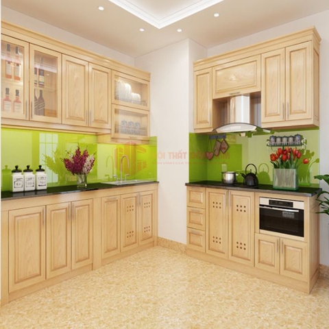 Tủ bếp gỗ sồi Nga TBSN 028