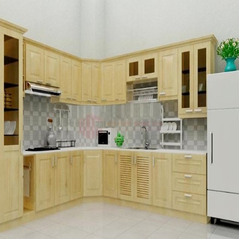 Tủ bếp gỗ sồi Nga TBSN 030