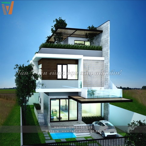 Thiết kế biệt thự sân vườn 15x31| Mẫu biệt thự đẹp BT0619| Quảng Ngãi