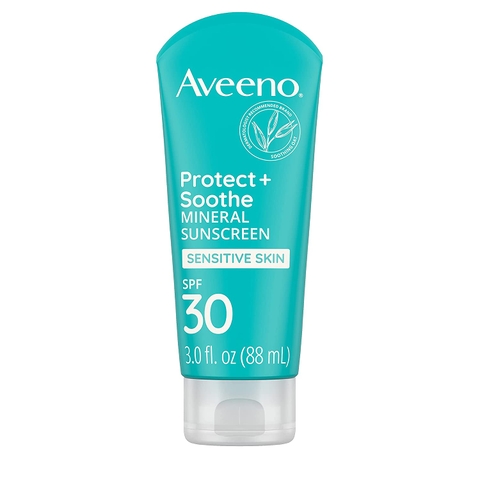 Kem chống nắng không nhờn, chống trôi cho da nhạy cảm Aveeno Positively Mineral Sensitive Skin Daily Sunscreen Lotion with SPF 50