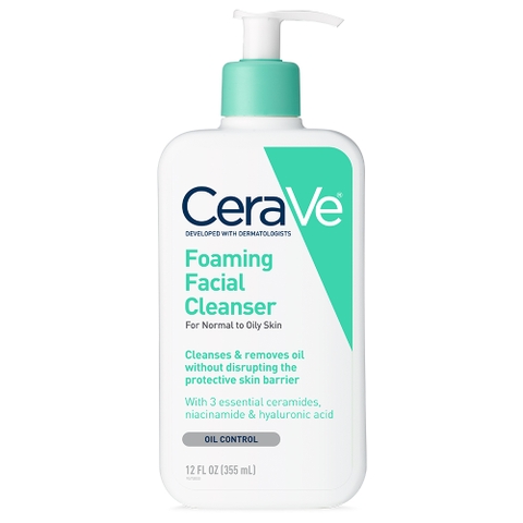 Sữa rửa mặt cho da thường đến dầu Cerave Foaming Facial Cleanser 355ml