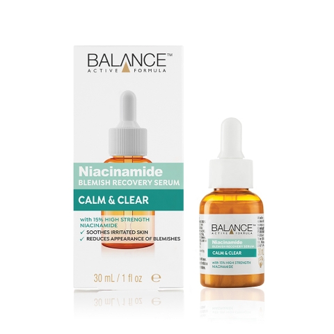 Tinh chất phục hồi cải thiện da mụn Balance Active Formula Niacinamide 15% Blemish Recovery Serum