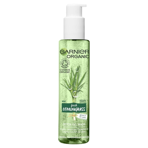 Gel rửa mặt giải độc tinh chất sả hữu cơ Garnier Organic Lemongrass Detox Gel Wash 150ml