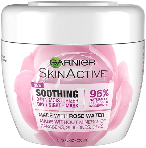 Kem dưỡng ngày đêm mặt nạ hoa hồng Garnier Natural 3-in-1 Soothing Rose Botanical Balm 200 ml