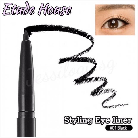 CHÌ KẺ VIỀN MẮT DẠNG BÚT VẶN KHÔNG LEM Styling EYE LINER ETUDE HOUSE- #01 Black