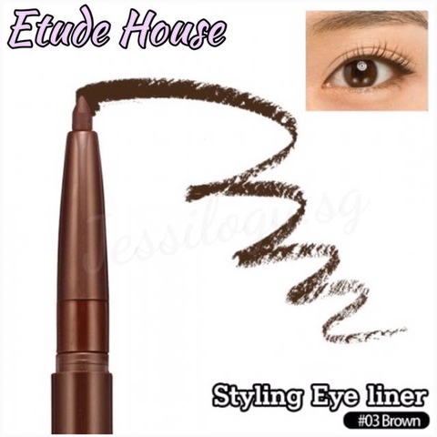Chì kẻ viền mắt dạng bút vặn Styling EYE LINER ETUDE HOUSE - #03 Brown