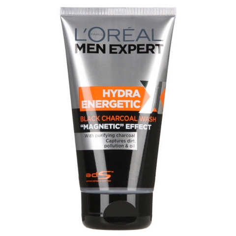 Sữa rửa mặt than hoạt tính cho nam L'Oreal Men Expert Hydra Energetic Black Charcoal Face Wash 150ml