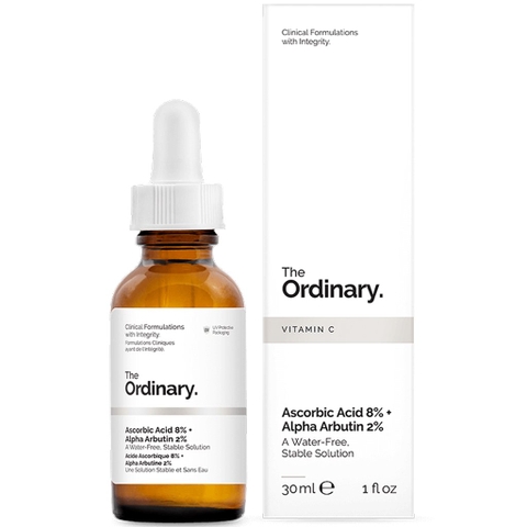 Serum siêu dưỡng trắng da giảm thâm nám kết hợp Vitamin C và Arburin The Ordinary Ascorbic Acid 8%  Alpha Arbutin 2%