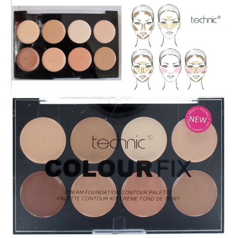 Bảng kem nền che khuyết điểm Technic Colour Fix Contour Palette Cream Foundation