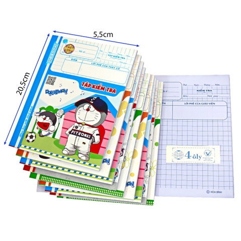 Tập kiểm tra Hòa Bình 4ô li (20 Đôi/Cuốn) (10 CUỐN/LỐC)