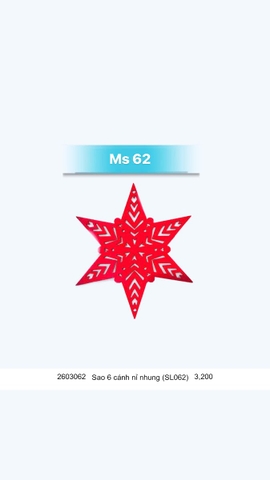 Sao 6 cánh nỉ nhung - Trang trí Noel 2026