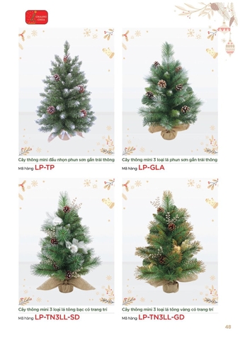 Các loại cây thông mini có trang trí (Changchiia 2026) (Catalogue trang 48)
