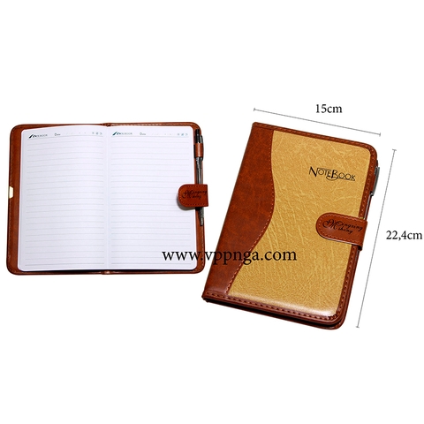 Sổ bìa da nút 25K10