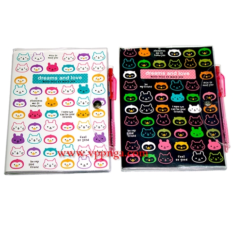 Sổ bìa nhựa nút lớn (014556) {nhiều mẫu}