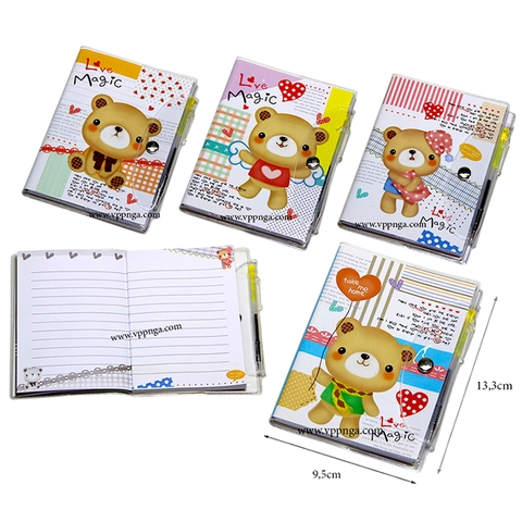 Sổ bìa nhựa nút trung (014551) {nhiều mẫu}