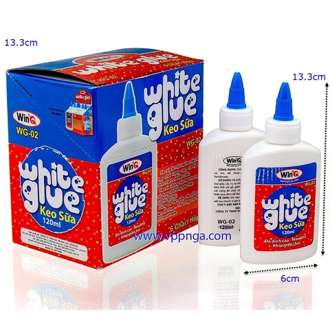 Keo sữa dán giấy WinQ, WG-02 (120ml/chai)
