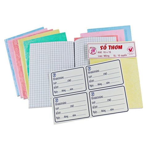 Sổ bỏ túi bìa thơm Mèo Dép (10x15)cm, Mỏng (1 Cuốn)