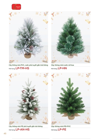 Các loại cây thông mini có trang trí (Changchiia 2026) (Catalogue trang 45)