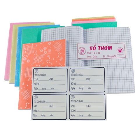 Sổ bỏ túi bìa thơm Mèo Dép (10x15)cm, Dày (1 Cuốn)