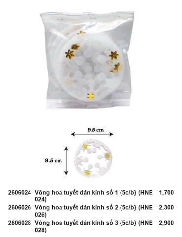 Vòng hoa tuyết dán kính - Trang trí Noel 2026
