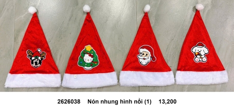 Nón nhung hình nổi (1) - Trang trí Noel 2026