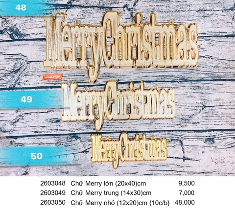 Chữ Merry trung (14x30)cm - Trang trí Noel 2026