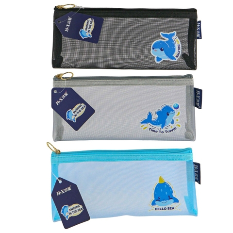 Hộp bút dây kéo lưới HX-1244 (9x20,5)cm