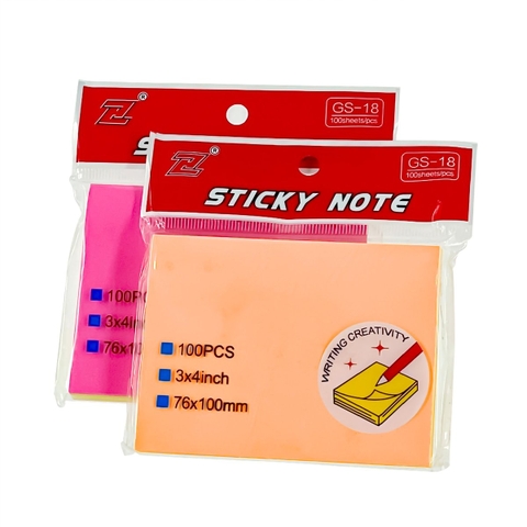 Giấy Note 5 màu GS-18 (3x4)inch