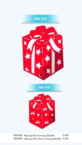 Hộp quà nhỏ nỉ nhung - Trang trí Noel 2026