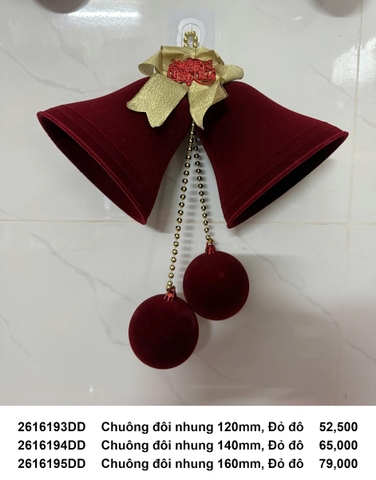 Chuông đôi nhung - Trang trí Noel 2026