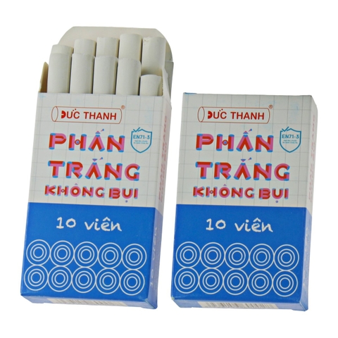Phấn trắng không bụi viết bảng ĐỨC THANH (10 Viên/Hộp)