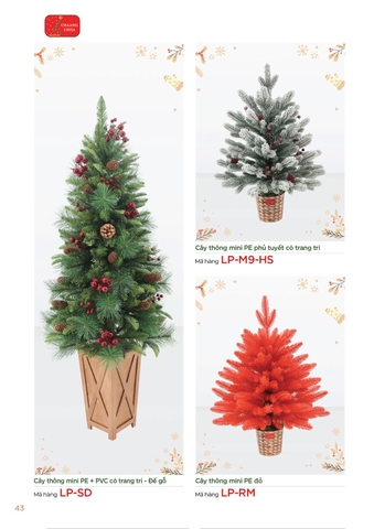 Các loại cây thông mini có trang trí (Changchiia 2026) (Catalogue trang 43)