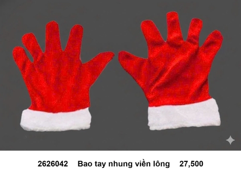 Bao tay nhung viền lông - Trang trí Noel 2026