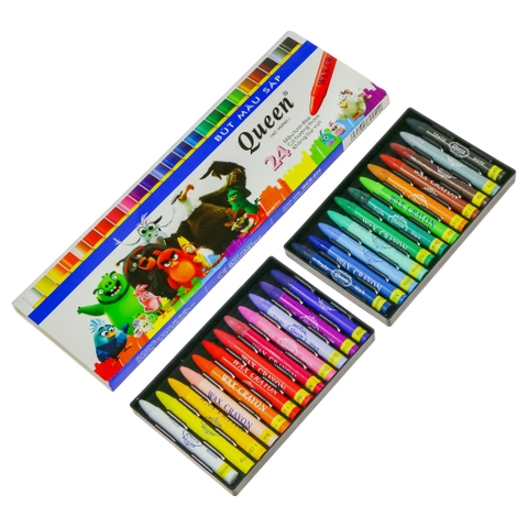 Chì màu sáp 24m, Queen WCR-024