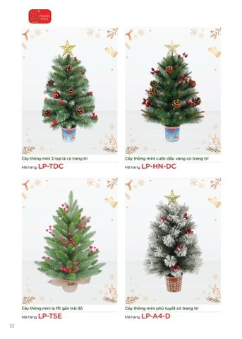 CÁC LOẠI CÂY THÔNG MINI CÓ TRANG TRÍ (CHANGCHIIA 2025) (TRANG 51)