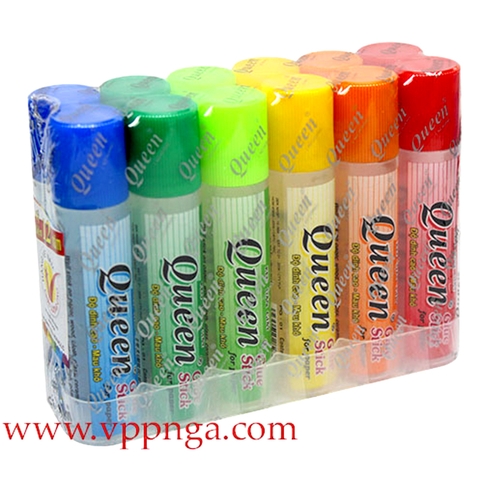 Keo hồ dán giấy Queen 30ml, kích thước: (10x13x4)cm (12 chai/lốc)