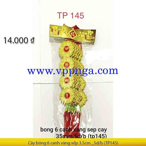Cây bông 6 cánh vàng xếp 3.5cm _5d/b (TP145)