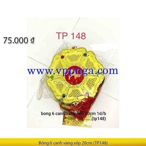 Dây bông 6 cánh vàng xếp 20cm (TP148)