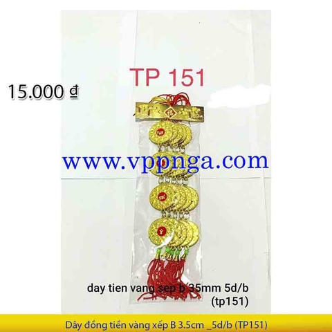 Dây đồng tiền vàng xếp B 3.5cm _5d/b (TP151)