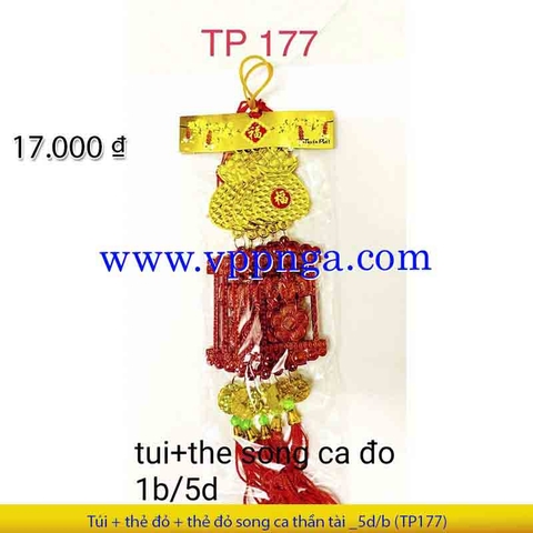 Túi + thẻ đỏ song cá thần tài nhí _5d/b (TP175)