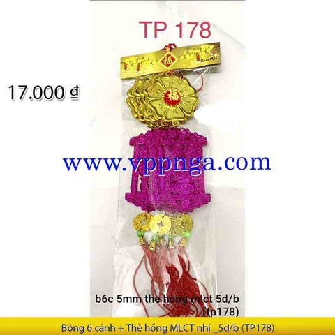 Bông 6 cánh + thẻ mlct hồng nhí _5d/b (TP178)