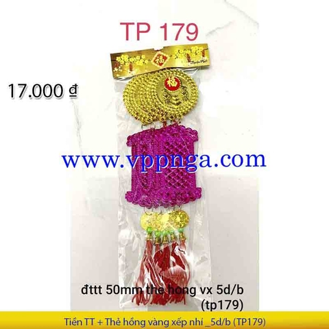 Tiền thần tài + thẻ hồng vàng xếp nhí _5d/b (TP179)
