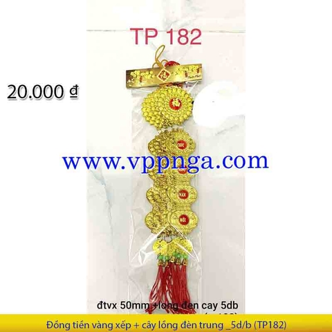 Đồng tiền vàng xếp + cây lồng đèn trung _5d/b (TP182)