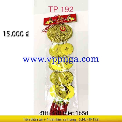 Tiền thần tài + 4 đồng tiền kim sa trung _5d/b (TP192)