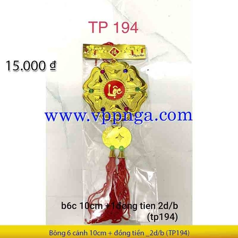 Bông 6 cánh 10cm + đồng tiền _2d/b (TP194)