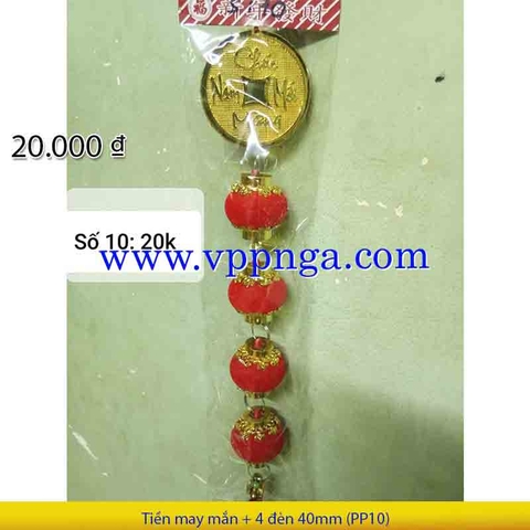 Tiền may mắn + 4 đèn 40mm (PP10) - Mua >=10 giảm 20%