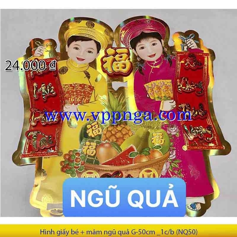 Hình giấy bé + mâm ngũ quả G-50cm _1c/b (NQ50)