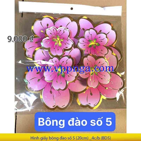 Hình giấy bông đào số 5 {20cm} _4c/b (BD5)